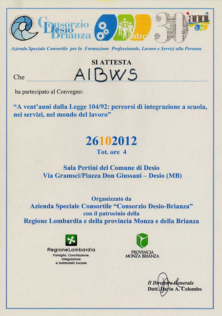 Aibws presente al Convegno Consorzio Desio-Brianza 26-10-2012