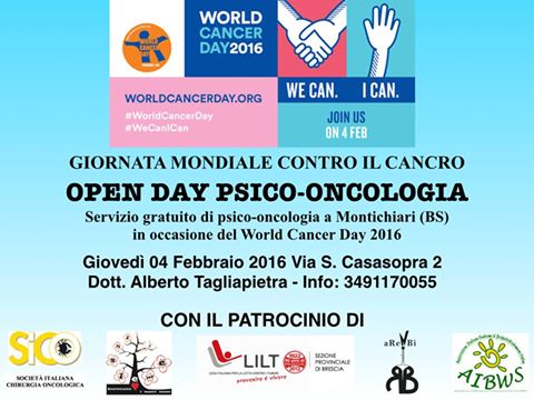 OPEN DAY – WORLD CANCER DAY 4 febbraio 2016